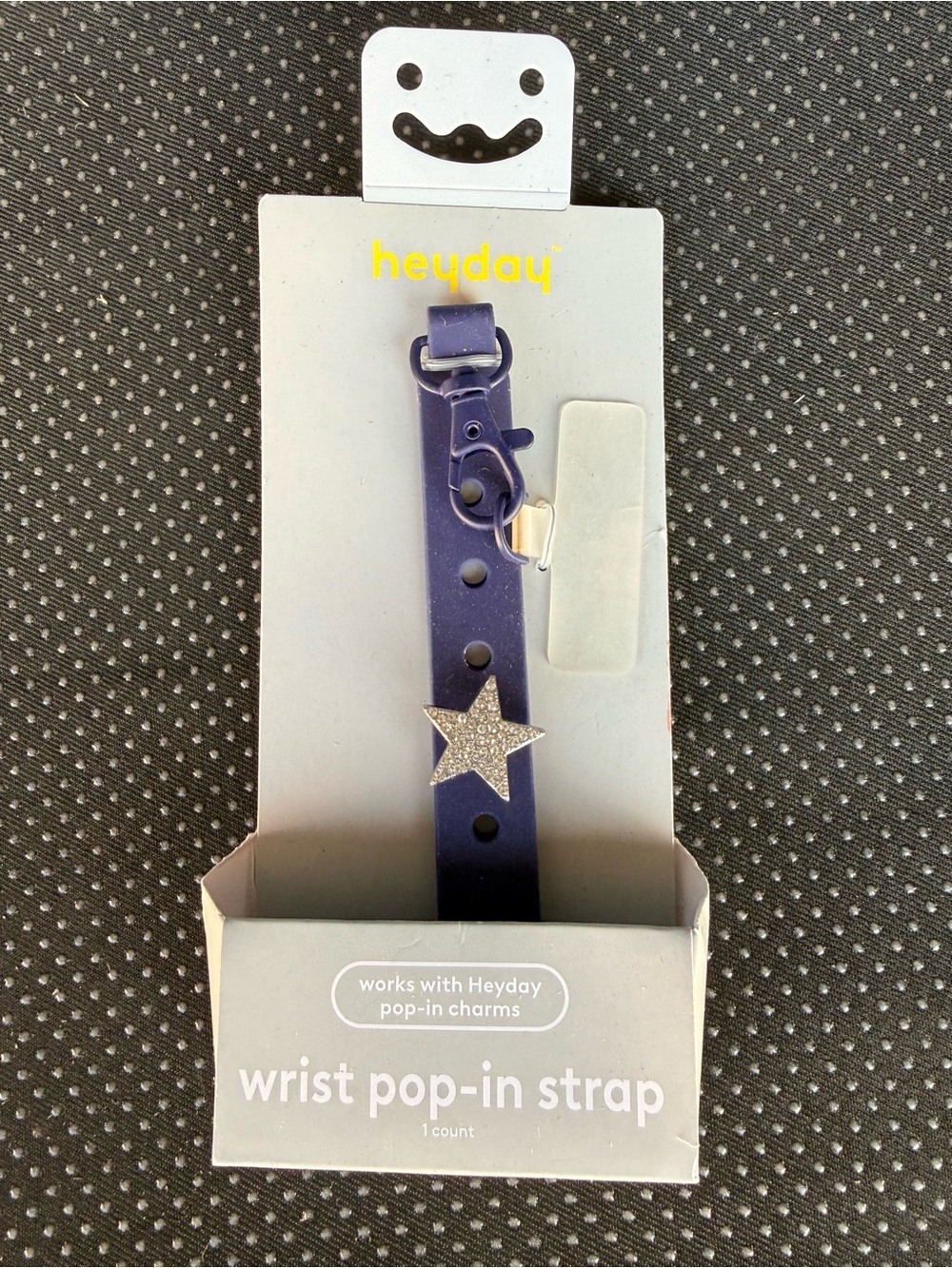 heyday Silicone Wrist Strap in Purple with Silver Star